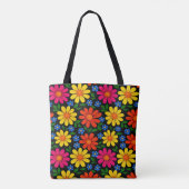 Oranges, Rotes, Rosa, Gelbes Blumendesign  Tasche (Rückseite)