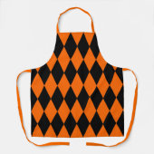 Oranges Schwarz Harlekin Diamanten Dame Design Schürze (Vorderseite)
