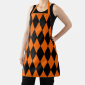 Oranges Schwarz Harlekin Diamanten Dame Design Schürze (InSitu)