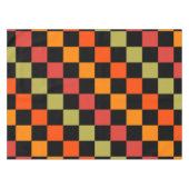 Oranges Schwarz kariertes Gingham-Muster Tischdecke (Vorderseite (Horizontal))
