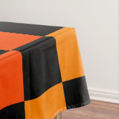 Oranges Schwarz kariertes Gingham-Muster Tischdecke (Beispiel)