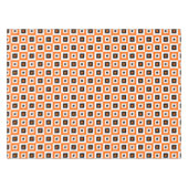 Oranges Schwarz Weiß Karierte Quadrate Muster Tischdecke (Vorderseite (Horizontal))