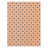 Oranges Schwarz Weiß Karierte Quadrate Muster Tischdecke (Vorderseite)