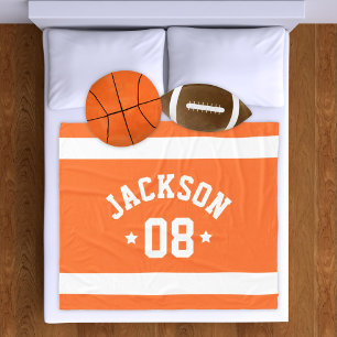 Oranges Sporttrikot Name und Nummer Fleecedecke