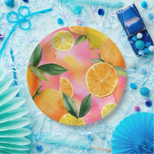 Oranges spring party plates pappteller (Party)