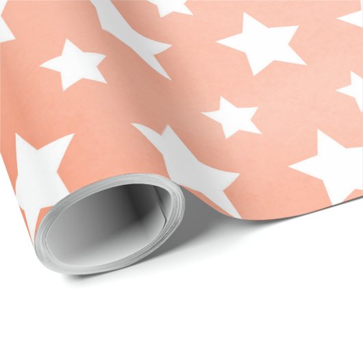 Oranges Stern-Verpackungspapier Geschenkpapier (Rolleneckpunkt)