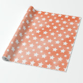 Oranges Stern-Verpackungspapier Geschenkpapier (Ungerollt)