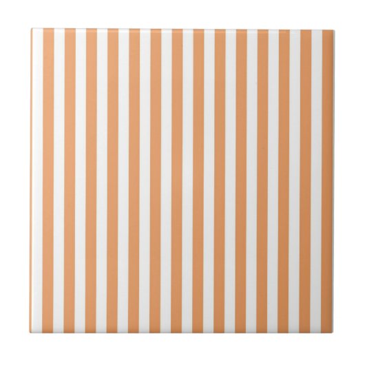 Oranges Streifenmuster Minimal Moderne Sommer Fliese (Vorderseite)