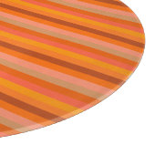 Oranges Streifenmuster Schneidebrett (Ecke)