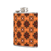 Oranges Suzani-Muster Flachmann (Links)
