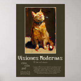 Oranges Tabby-Katze Kunst Druck Expressionistische Poster