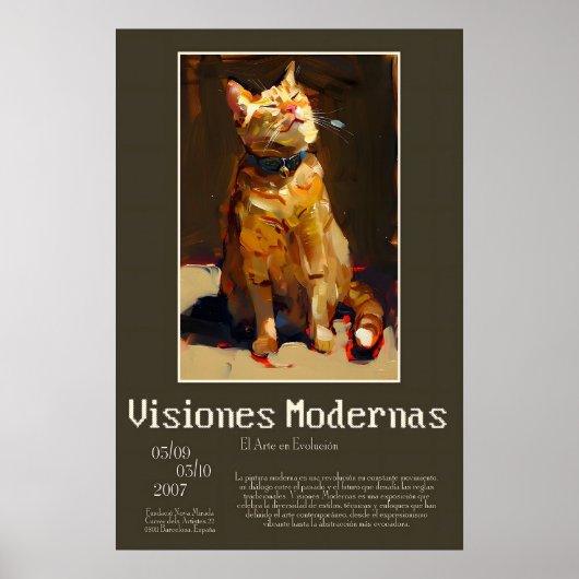 Oranges Tabby-Katze Kunst Druck Expressionistische Poster (Vorne)