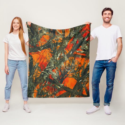 Oranges Tarnmuster Design Fleecedecke (Beispiel)