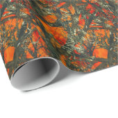 Oranges Tarnmuster Design Geschenkpapier (Rolleneckpunkt)