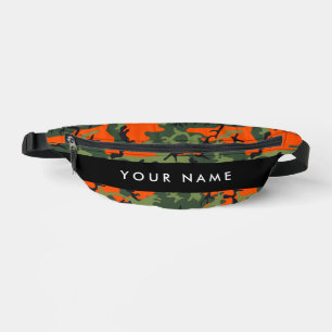Oranges Tarnmuster, Ihr Name, Personalisieren Bauchtasche