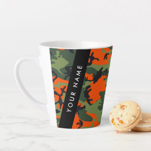 Oranges Tarnmuster, Ihr Name, Personalisieren Milchtasse