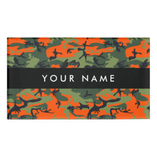 Oranges Tarnmuster, Ihr Name, Personalisieren Namenschild