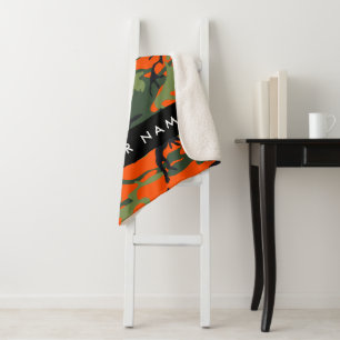 Oranges Tarnmuster, Ihr Name, Personalisieren Sherpadecke