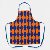 Oranges und blaues Harlekin-Karo-Design  Schürze (Vorderseite)