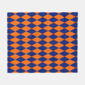 Oranges und blaues Harlekin-Karuomuster-Design Fleecedecke (Vorderseite (Horizontal))