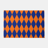 Oranges und blaues Harlekin-Karuomuster Design Fußmatte (Vorderseite)