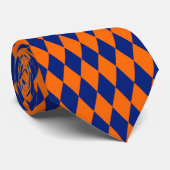 Oranges und blaues Harlekin-Karuomuster Design Krawatte (Gerollt)