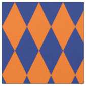 Oranges und blaues Harlekin-Karuomuster Design Stoff (Nahaufnahme)