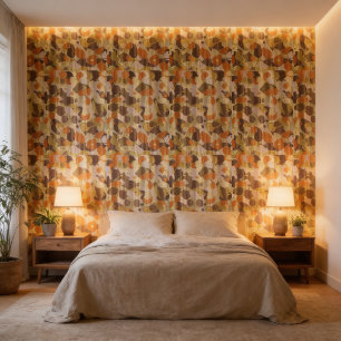 Oranges und gelbes Blumenmuster Tapete