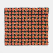 Oranges und gelbes Collarette-Dahlia-Blumenmuster Fleecedecke (Vorderseite (Horizontal))