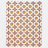Oranges und gelbes Mandala-Muster Fleecedecke (Vorderseite)