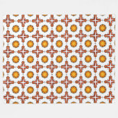 Oranges und gelbes Mandala-Muster Fleecedecke (Vorderseite (Horizontal))