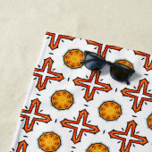 Oranges und gelbes Mandala-Muster Strandtuch (Beispiel)