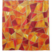 Oranges und goldenes Glasmosaik-Muster Duschvorhang (Vorderseite)