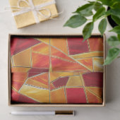 Oranges und goldenes Glasmosaik-Muster Seidenpapier (Geschenk)