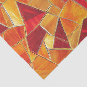 Oranges und goldenes Glasmosaik-Muster Seidenpapier (Detail)