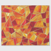 Oranges und goldenes Glasmosaikmuster Geschenkpapier (Flach)
