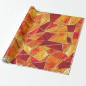 Oranges und goldenes Glasmosaikmuster Geschenkpapier (Ungerollt)