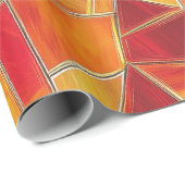 Oranges und goldenes Glasmosaikmuster Geschenkpapier (Rolleneckpunkt)