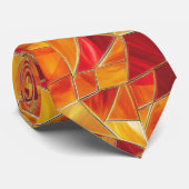 Oranges und goldenes Glasmosaikmuster Krawatte (Gerollt)