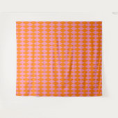 Oranges und rosa Harlekin Karomuster Design  Wandteppich (Vorderseite (Horizontal))