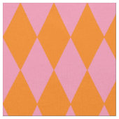 Oranges und rosa Harlekin-Karomuster Stoff (Nahaufnahme)