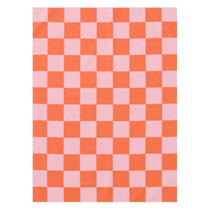 Oranges und rosa Schachbrettmuster Tischdecke