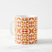 Oranges und rotes geometrisches Blumen-Kaffeetasse Kaffeetasse (Vorderseite Links)