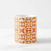 Oranges und rotes geometrisches Blumen-Kaffeetasse Kaffeetasse (Mittel)