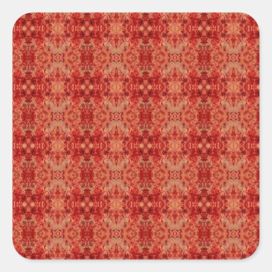 Oranges und rotes Muster Quadratischer Aufkleber (Vorderseite)