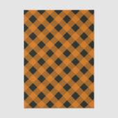 Oranges und schwarzes Gingham-Karomuster Seidenpapier (Vorderseite)