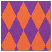 Oranges und violettes Harlekin-Karo-Design Stoff (Nahaufnahme)
