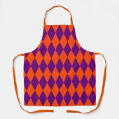 Oranges und violettes Harlekin-Karomuster Design Schürze (Vorderseite)