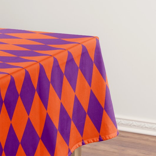 Oranges und violettes Harlekin-Karomuster  Tischdecke