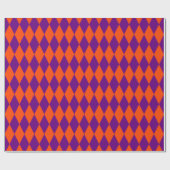 Oranges und violettes Harlekin-Karuomuster Design Geschenkpapier (Flach)